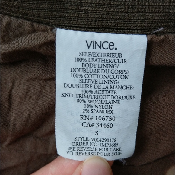 Vince brown leather moto jacket - Picture 10 of 14